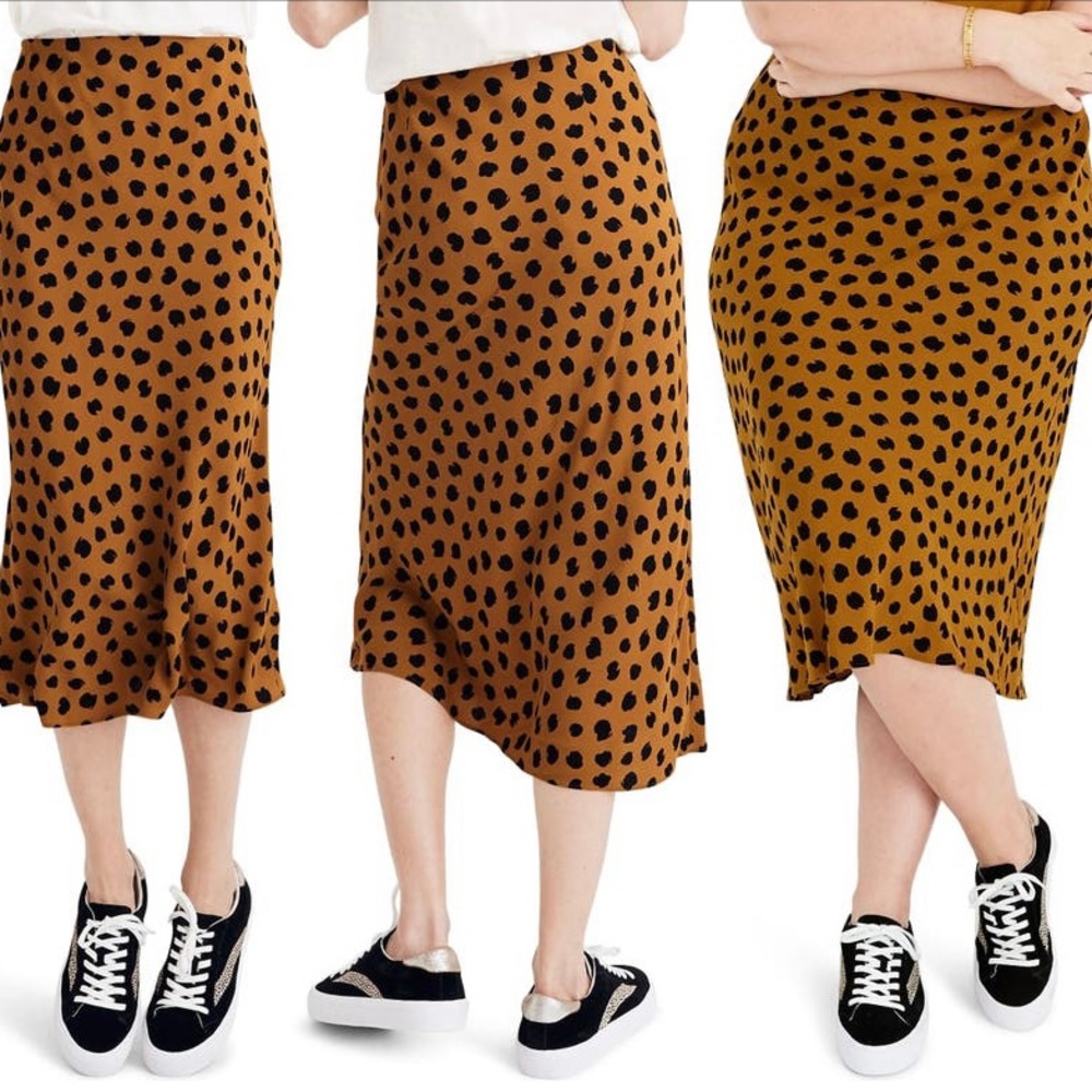 Madewell Painted Spots Midi Slip Skirt